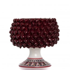 Cachepot Mezza Pigna Bordò Decorato