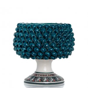 Cachepot Mezza Pigna Verde Ottanio Decorato