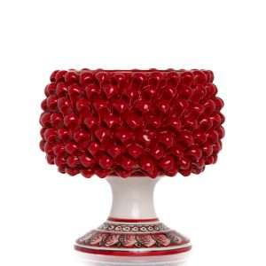 Cachepot Mezza Pigna Rosso Decorato