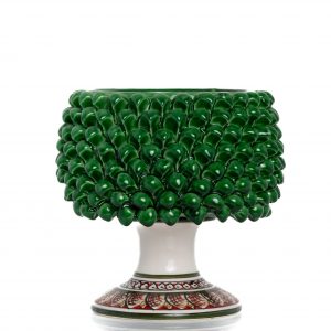 Cachepot Mezza Pigna Verde Decorato