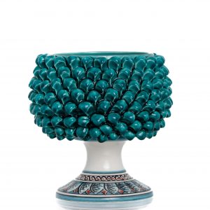 Cachepot Mezza Pigna Acqua Marina Decorato