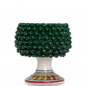 Cachepot Mezza Pigna Verde Ramina Decorato