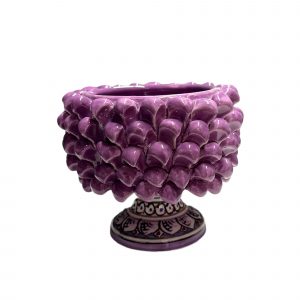 Cachepot Mezza Pigna Viola Decorato